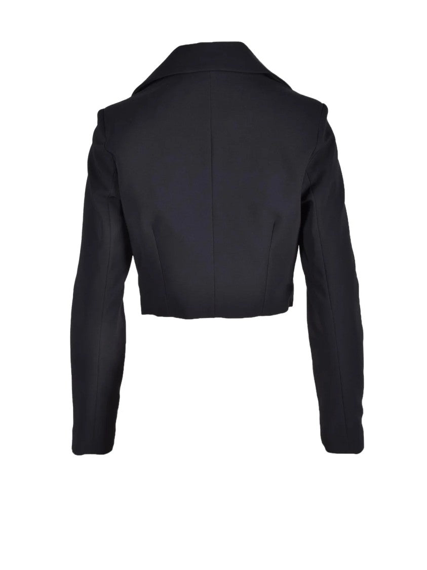 Feminista Black Cropped Polyester-Blend Jacket