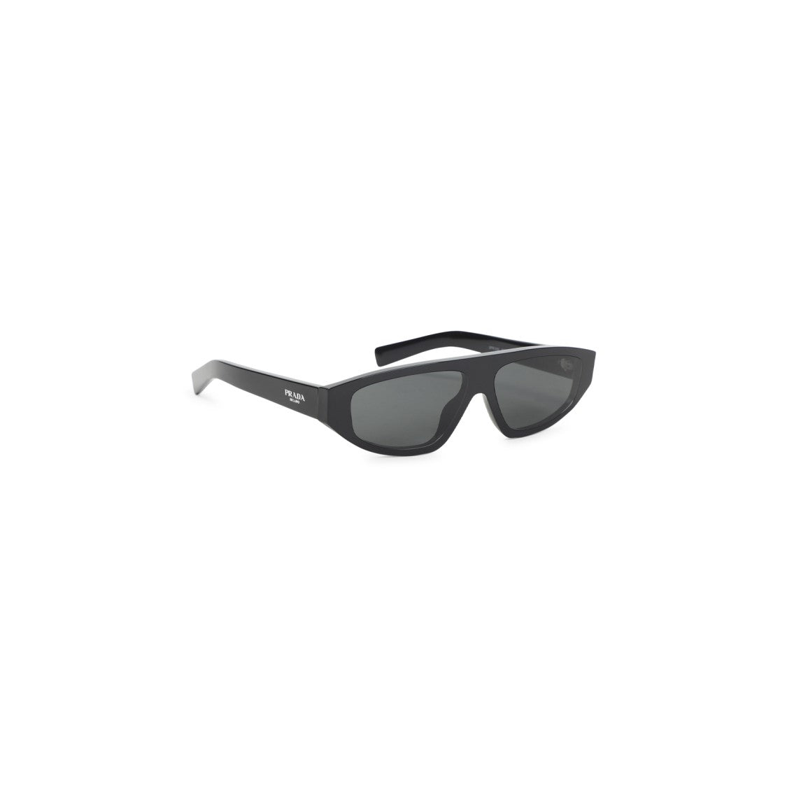 Prada Matte Black Acetate Sunglasses With Rectangular Frame