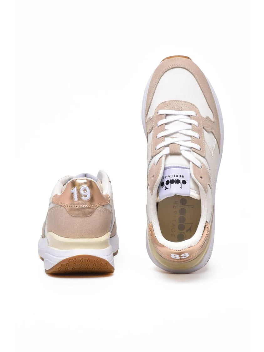 Diadora Heritage Beige Leather Polyester Venus Sneakers