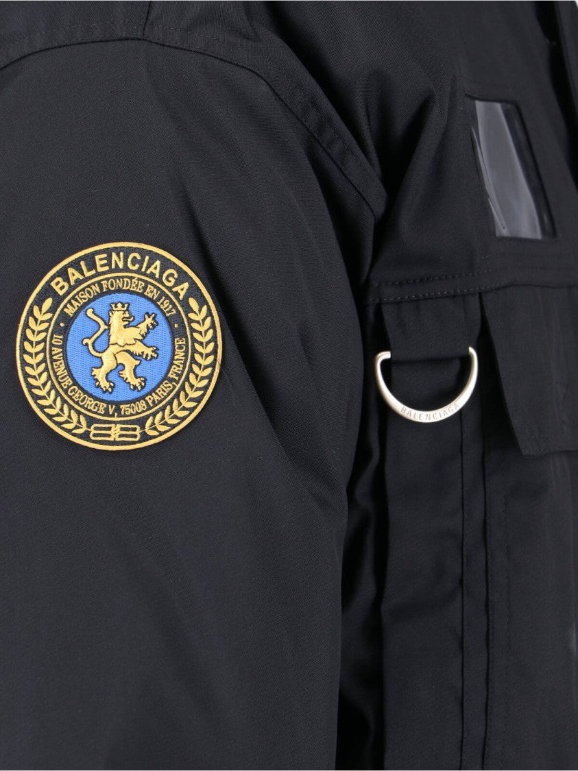 Balenciaga Reversible Logo Puffer Jacket – Black/Red