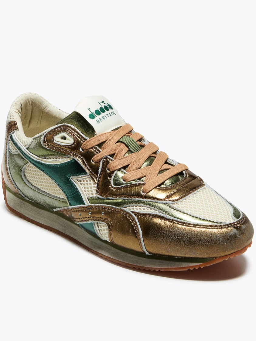 Diadora Retrospective Metallic Overlay Low-Profile Sneakers