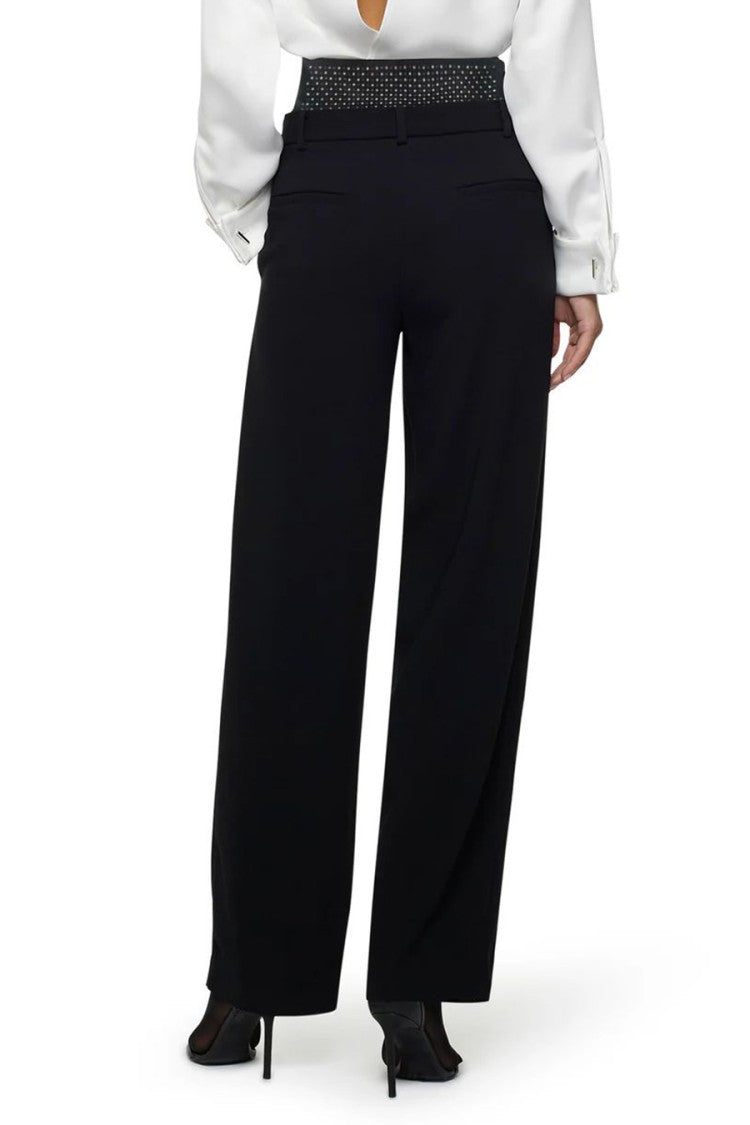 Simona Corsellini Black Cotton-Blend Straight-Leg Pants