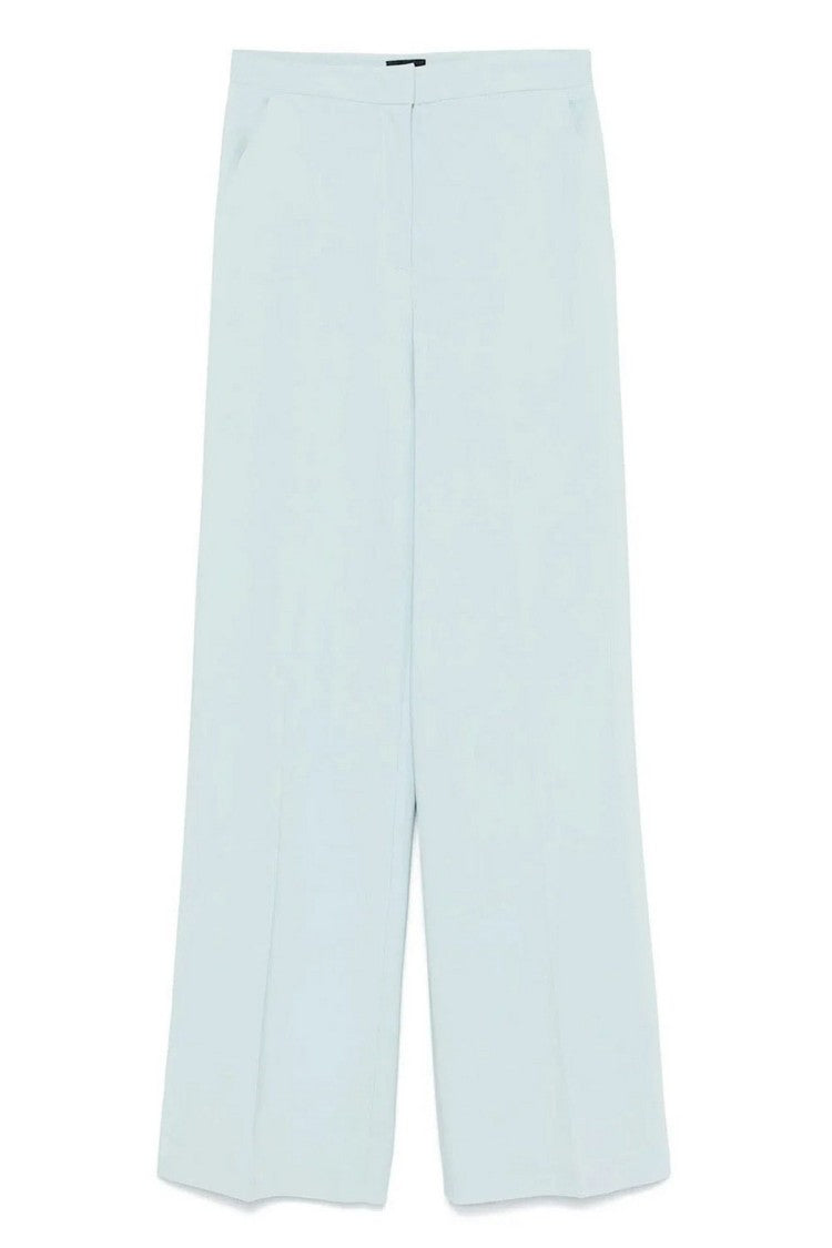 Pinko Light Blue Wide-Leg Tailored Viscose-Blend Pants