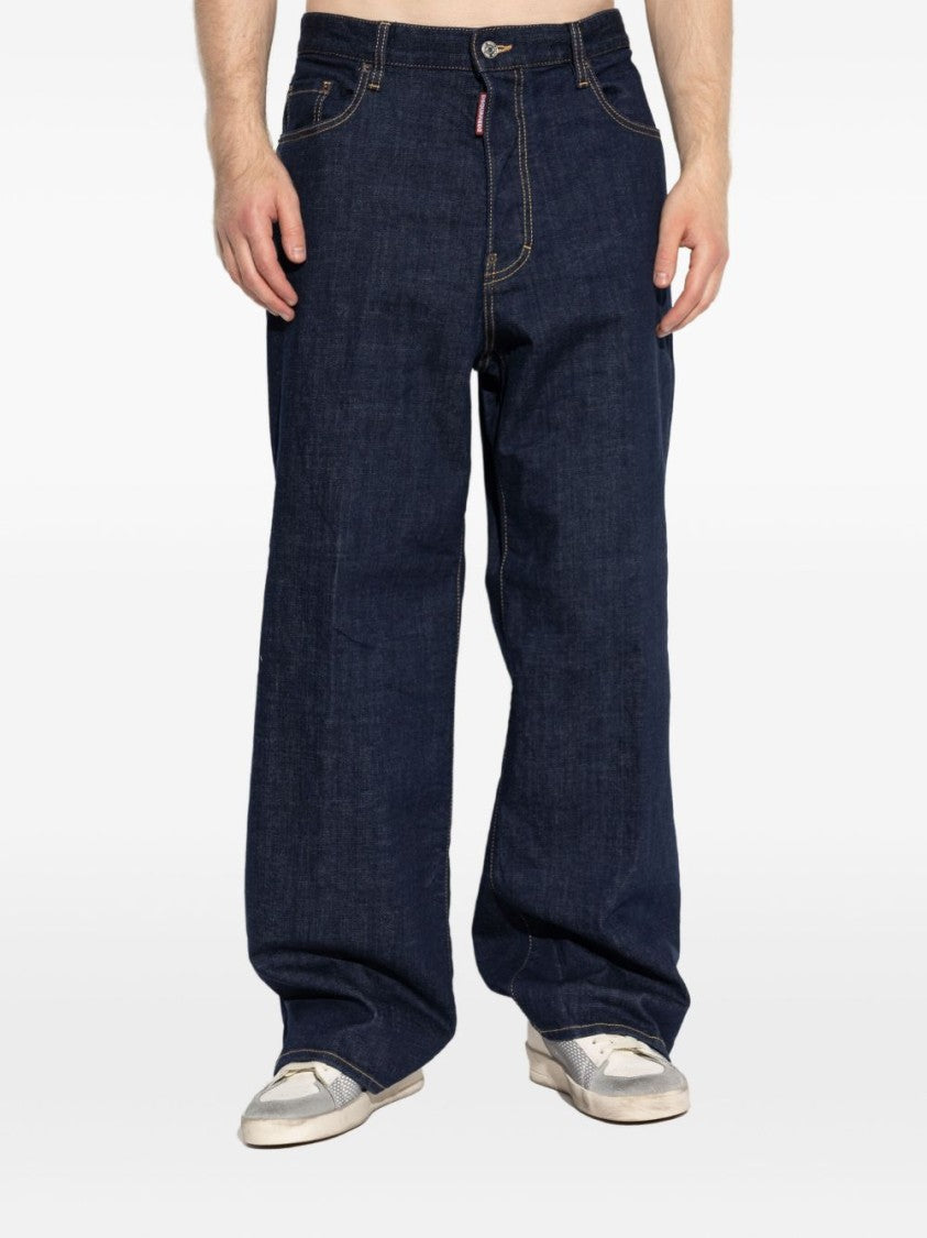 Dsquared2 Indigo Wide-Leg Denim Jeans