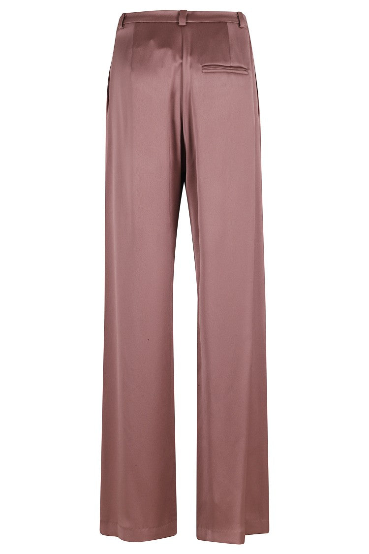 Alysi Antique Pink Flared Belt Loops Acetate-Blend Flared Pants