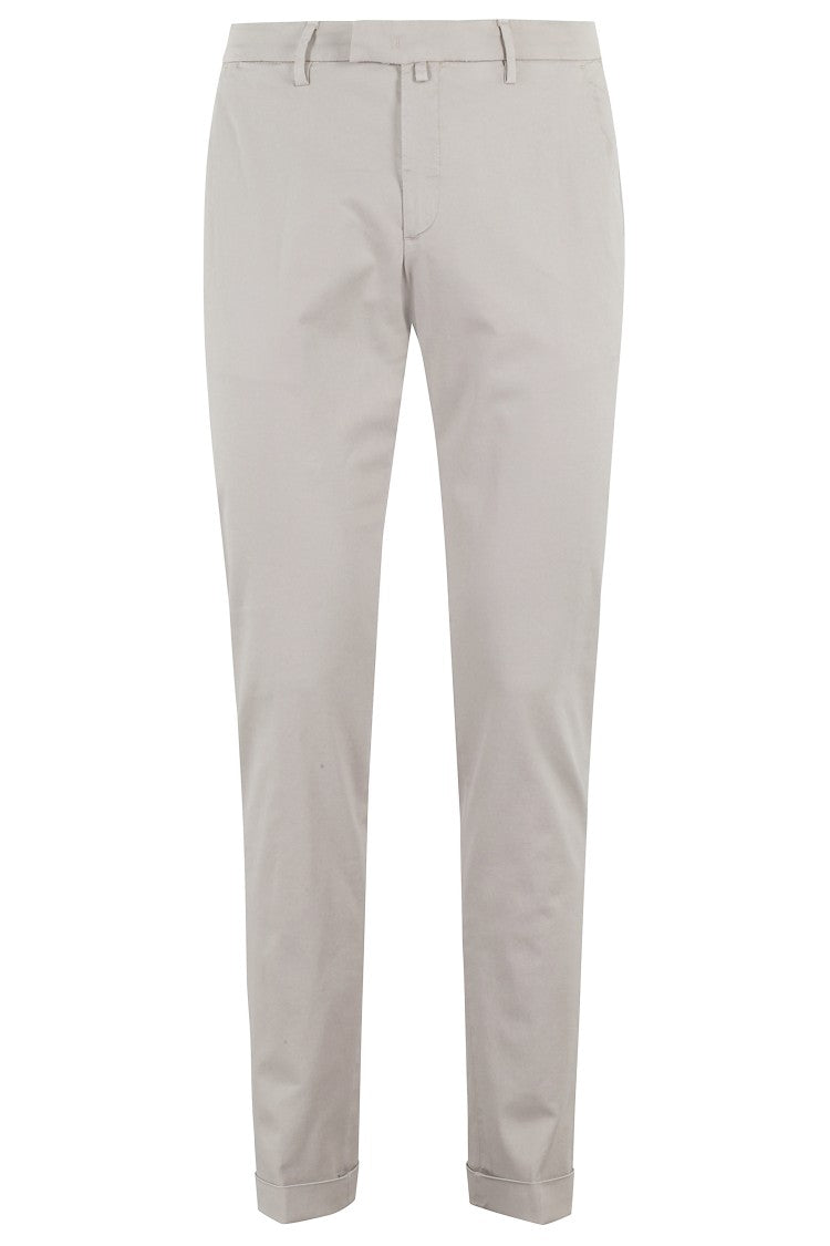 Briglia Tapered Sand Tricotina Pants With Front Zip Closure