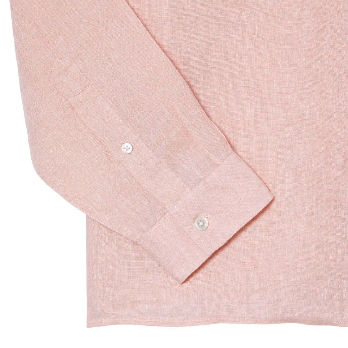 Lacoste Pink Linen Shirt With Straight Cut Collar