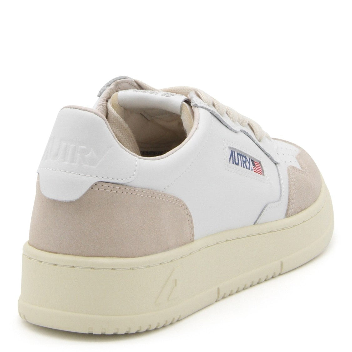 Autry White And Beige Leather Action Sneakers