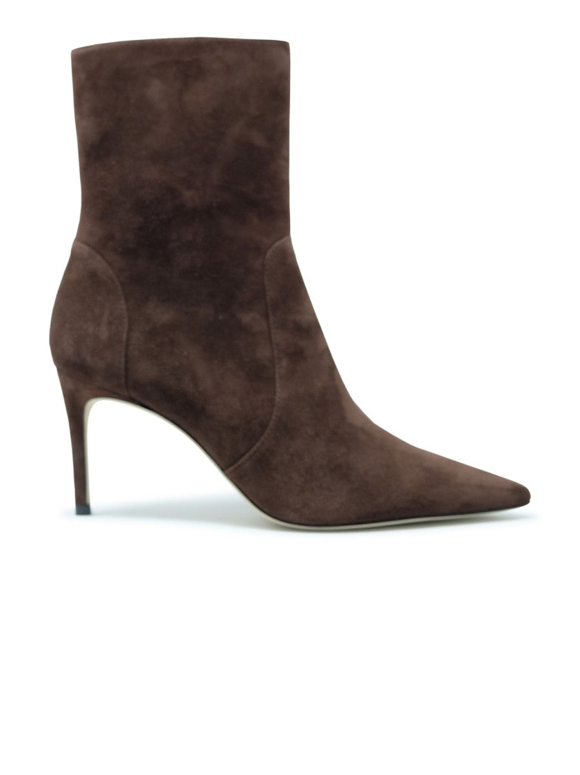 Stuart Weitzman Sj970 Walnut Suede 75 Power Zip Bootie