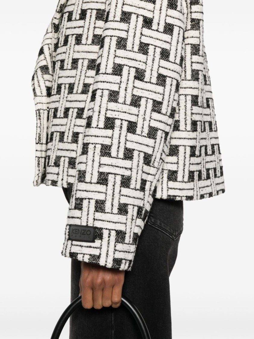 Kenzo Check Pattern Double-Breasted Jacket