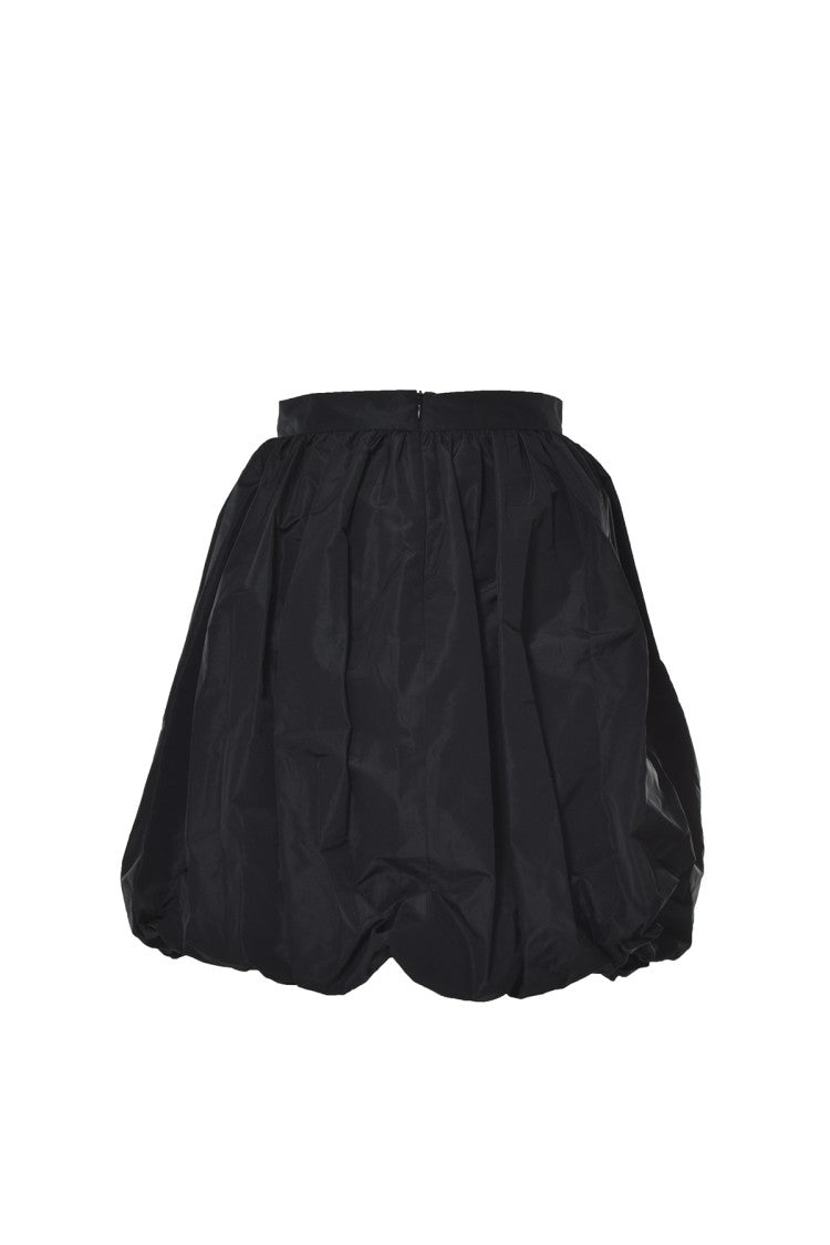 Patou Black Nylon Flared Generous Skirt