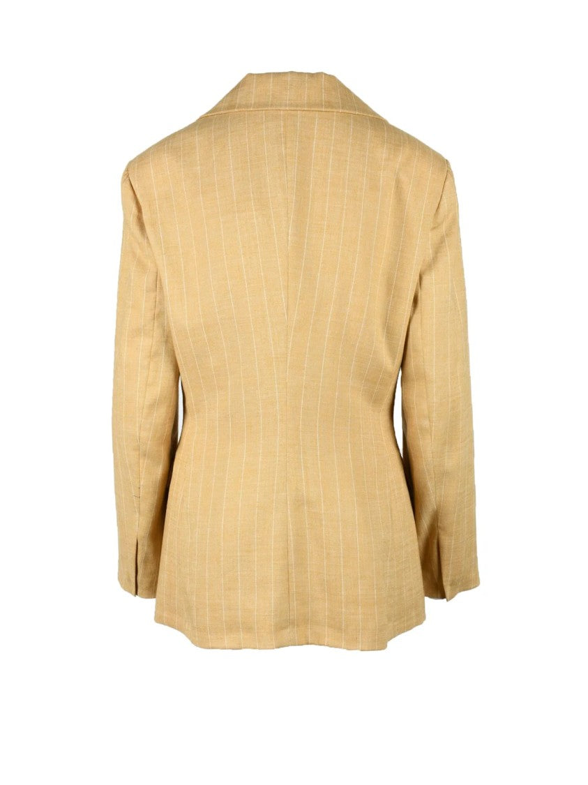 Maria Vittoria Paolillo Mvp Beige Linen Polyester Jacket