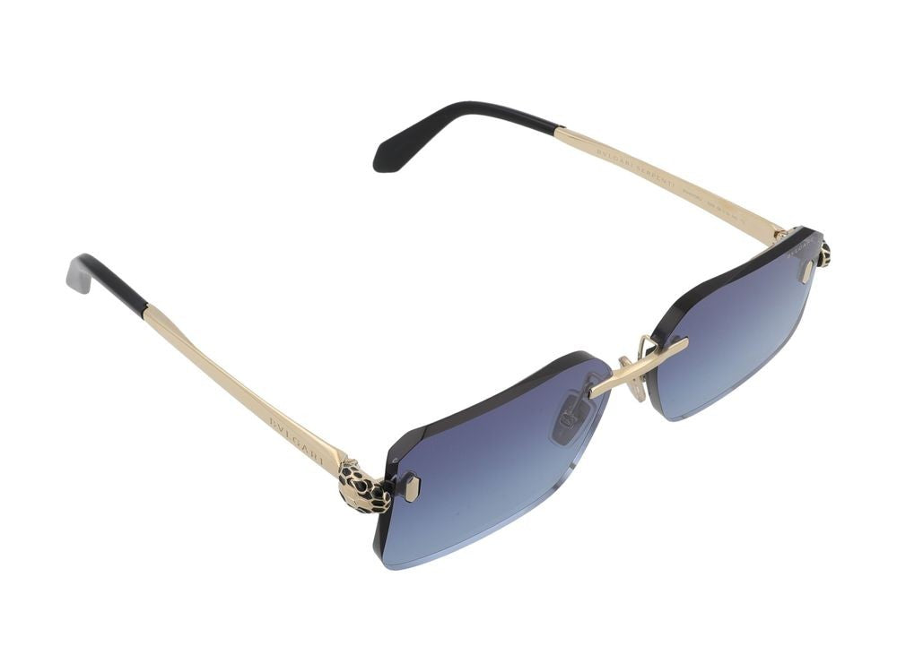 Bulgari Gradient Blue Lens Gold-Toned Temple Sunglasses
