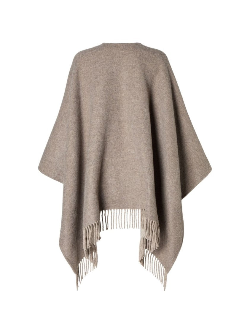 Fendi Double-Sided Wool And Cashmere Poncho With Jacquard Motif
