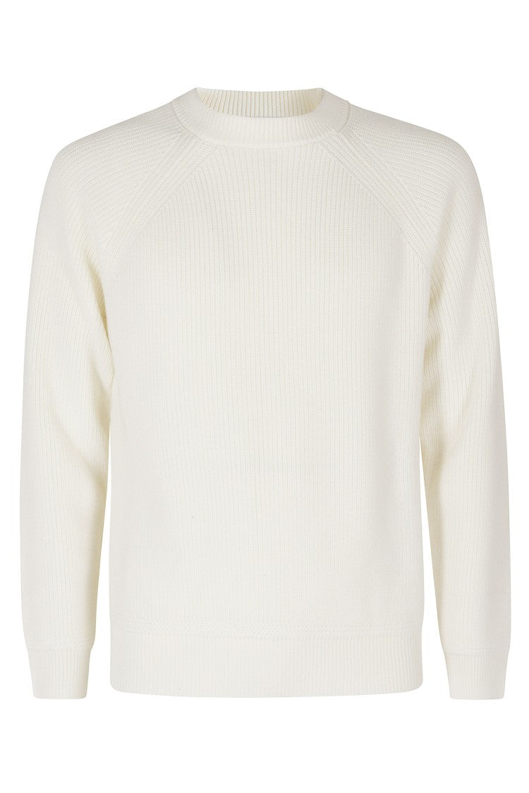 Sebago Natural White Ribbed Merino Wool Sweater