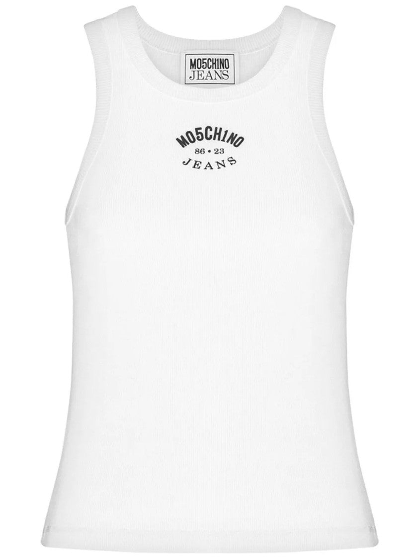 Moschino White Classic Minimalist Design Top