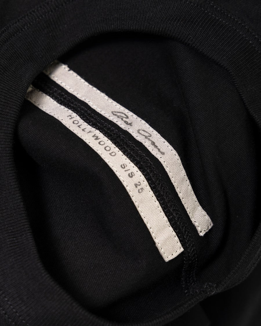 Rick Owens Cropped Black Cotton Jersey T-Shirt