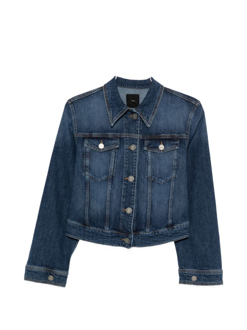 Pinko Medium Blue Faded Denim Jacket