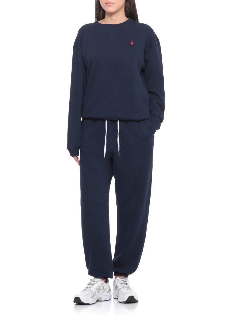 Polo Ralph Lauren Relaxed-Fit Blue Cotton Pants With Iconic Pony Emblem