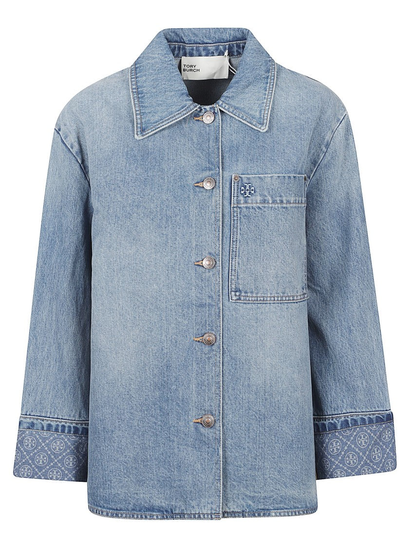 Tory Burch Blue Denim Barn Jacket