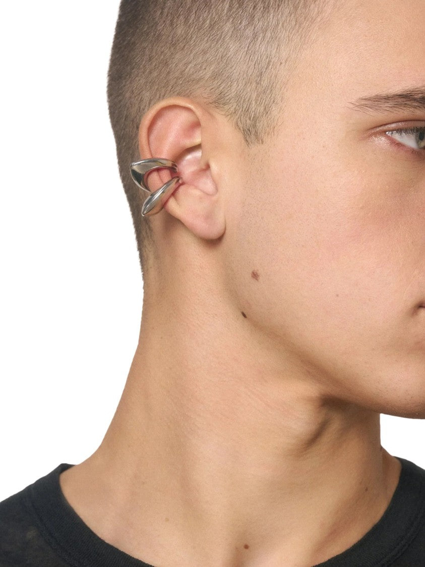 Panconesi Sculptural Silver Ear Cuff With Polished Finish