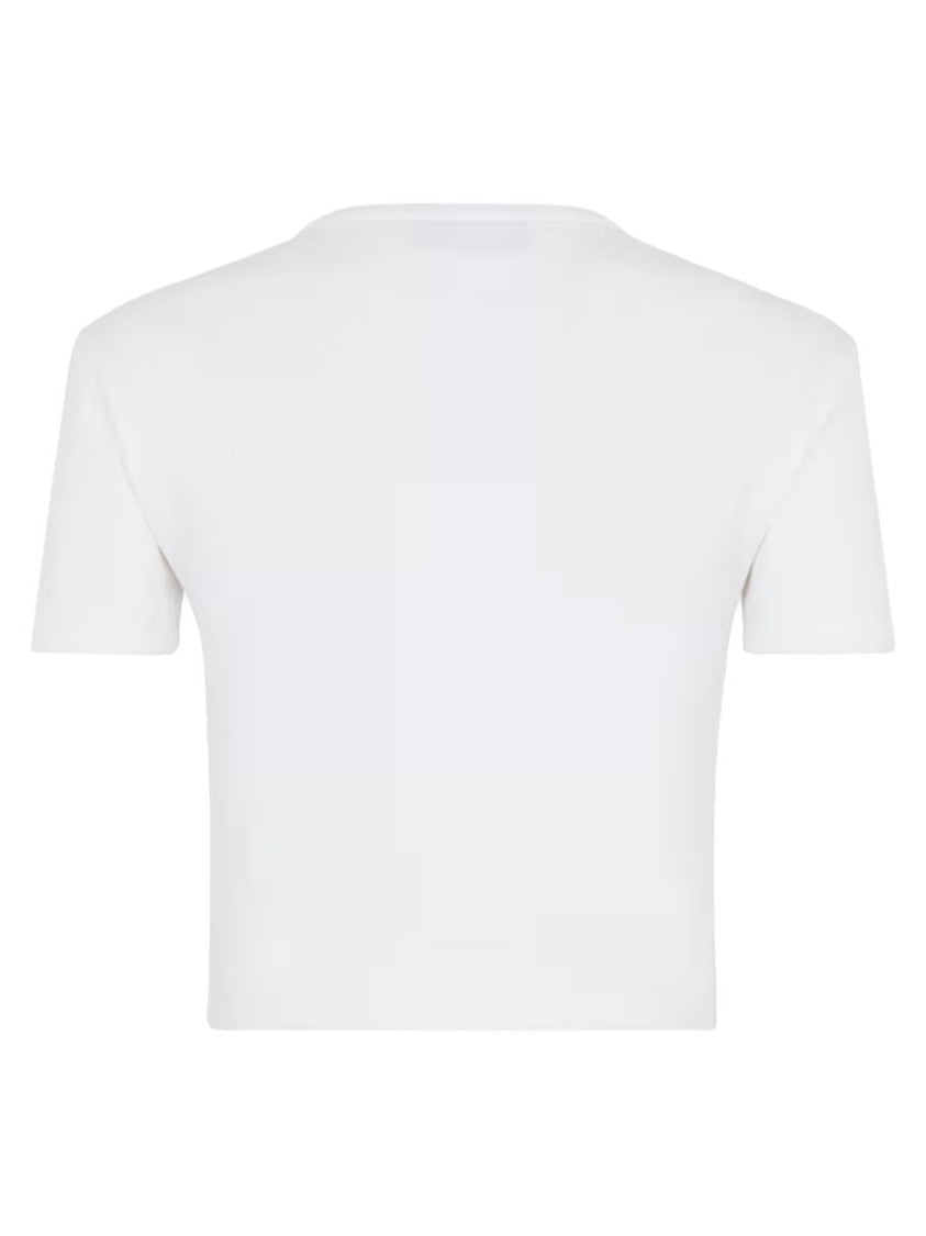 Fendi Cropped Short-Sleeve Cotton T-Shirt