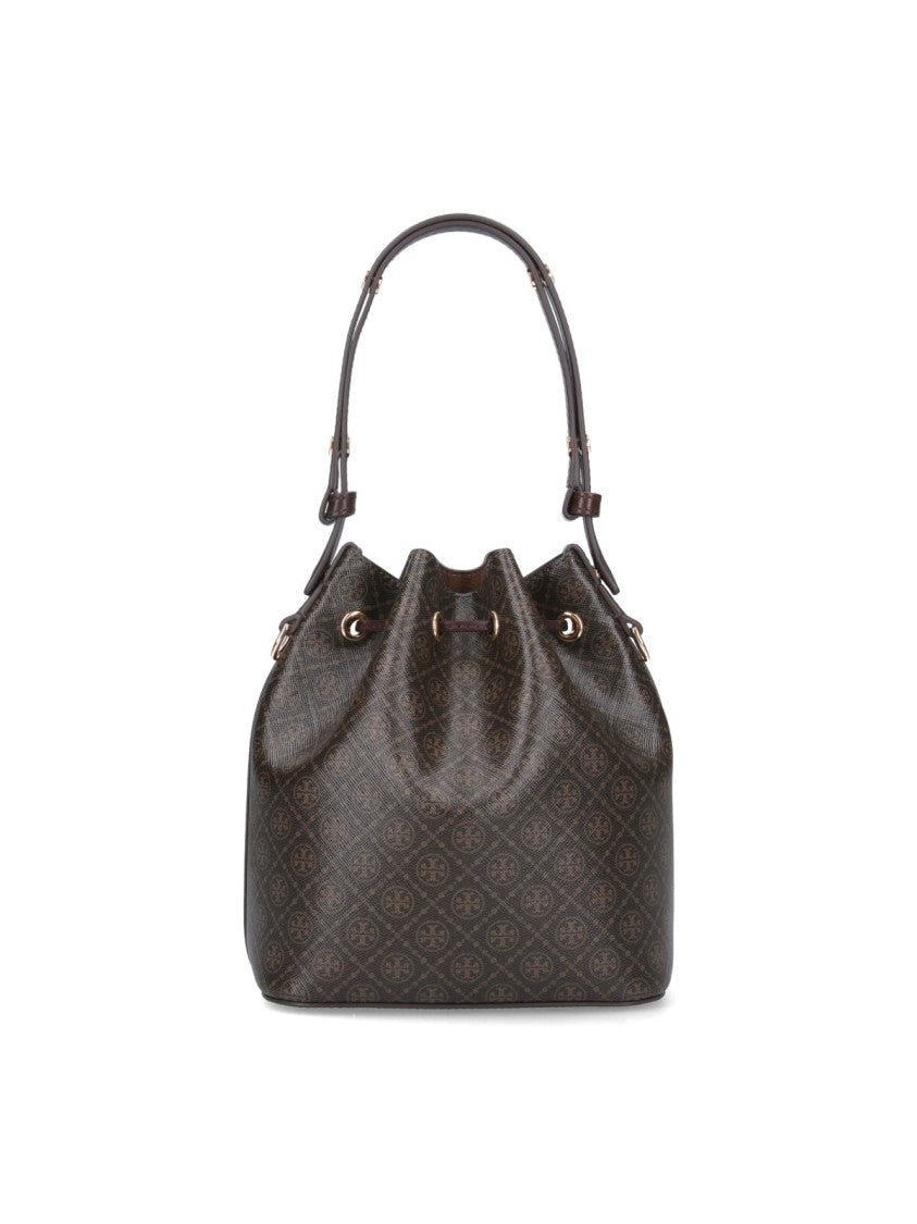 Tory Burch 'T Monogram' Bucket Bag – Brown