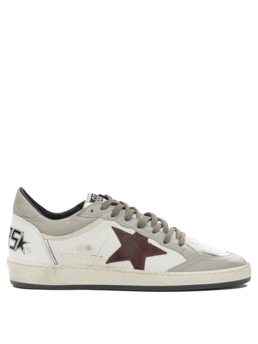 Golden Goose Premium Leather Low-Top Sneakers With Distinctive Emblem
