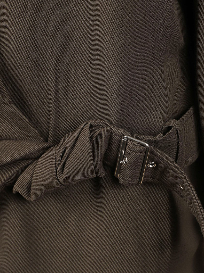 Iro Long-Sleeved Top With High Collar And Wrap Detail