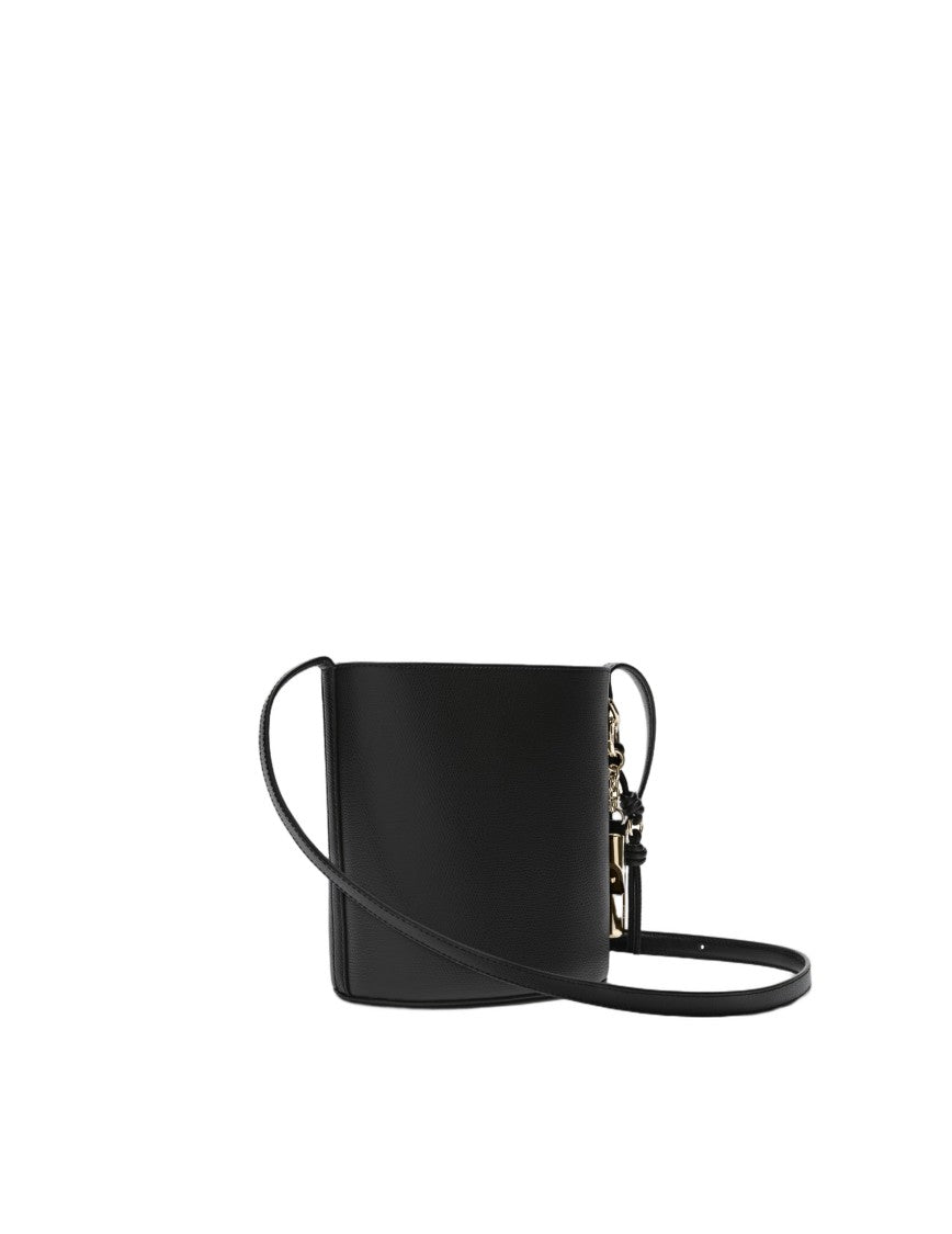 Furla Black Roxie Mini Leather Bucket Bag