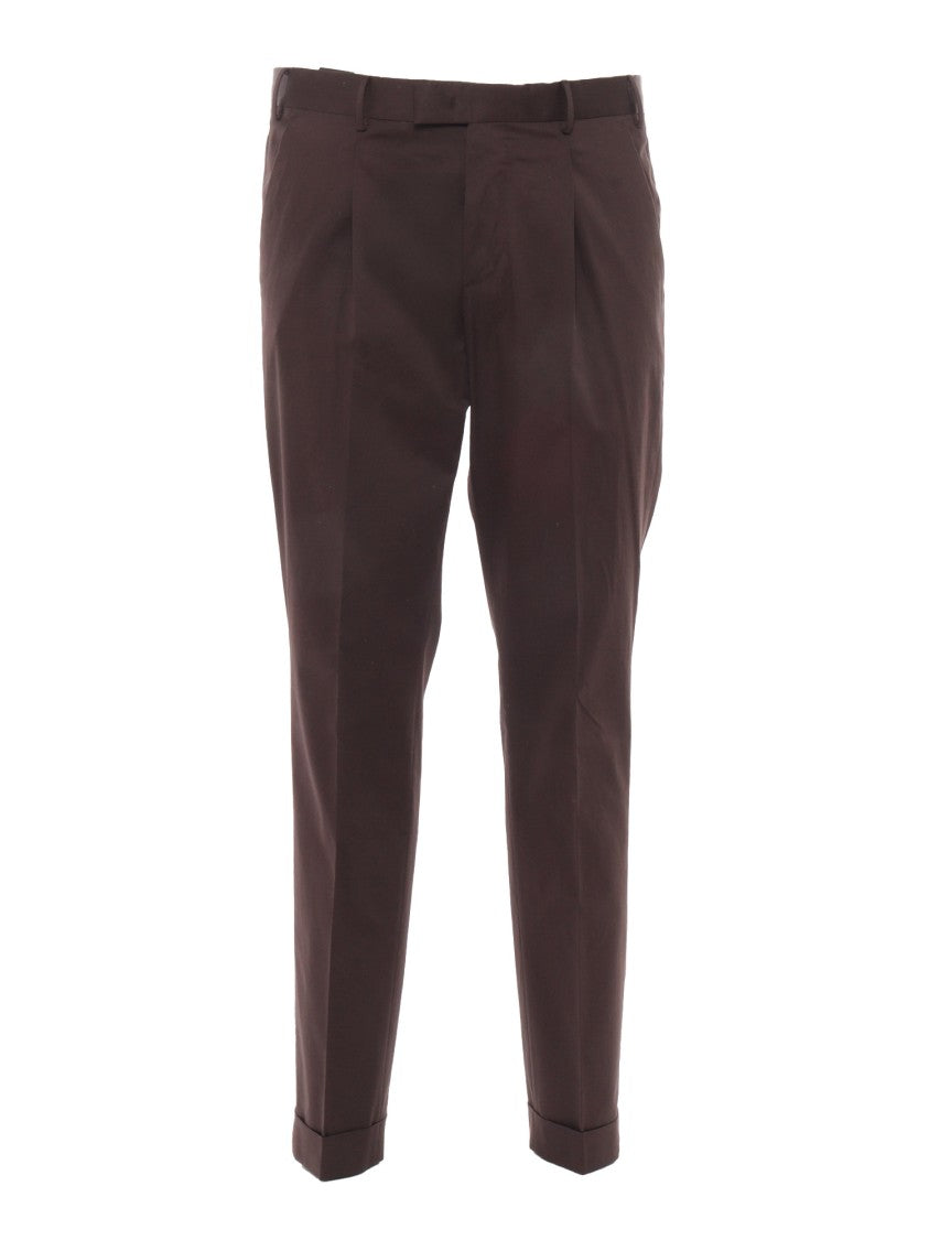 Pt01 Master Tailored Brown Trousers