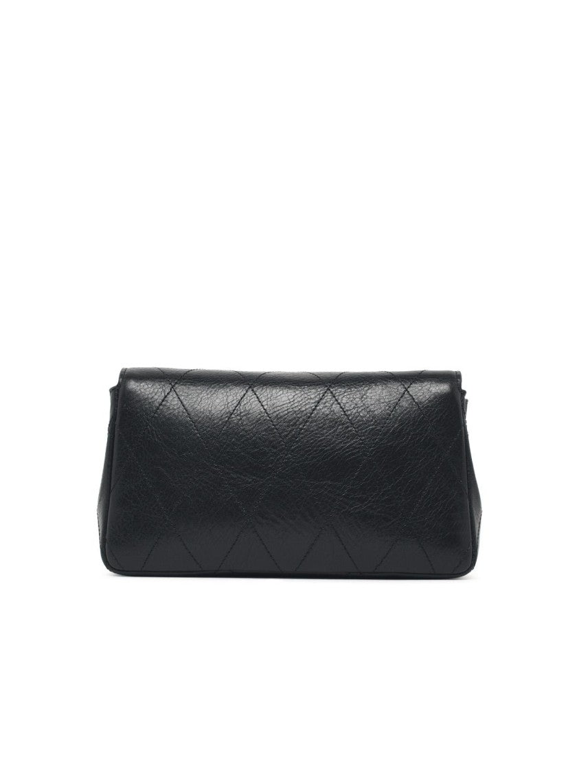 Tory Burch Charlie Quilted Leather Chain Wallet - Black