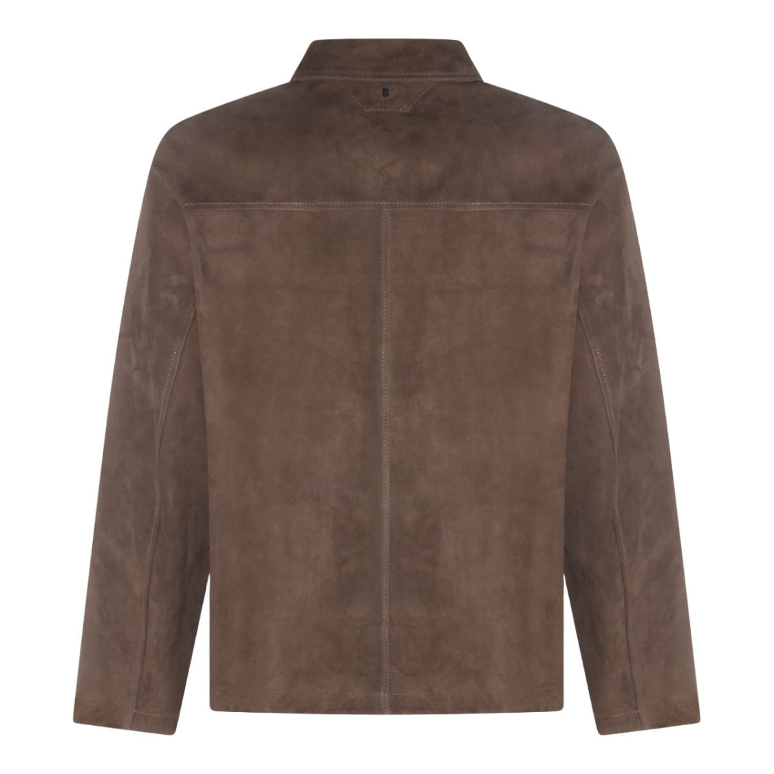 Salvatore Santoro Brown Suede-Like Jacket With Classic Collar