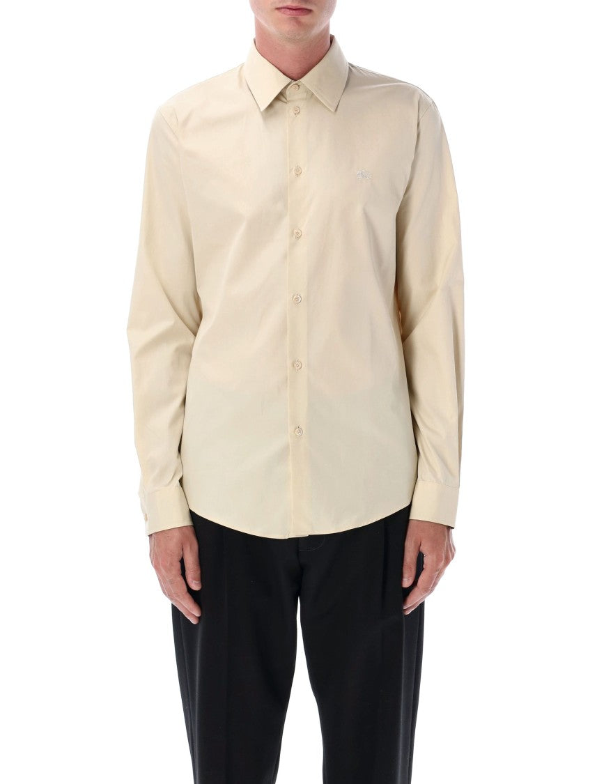 Burberry Long-Sleeve Button-Up Shirt With Pointed Collar