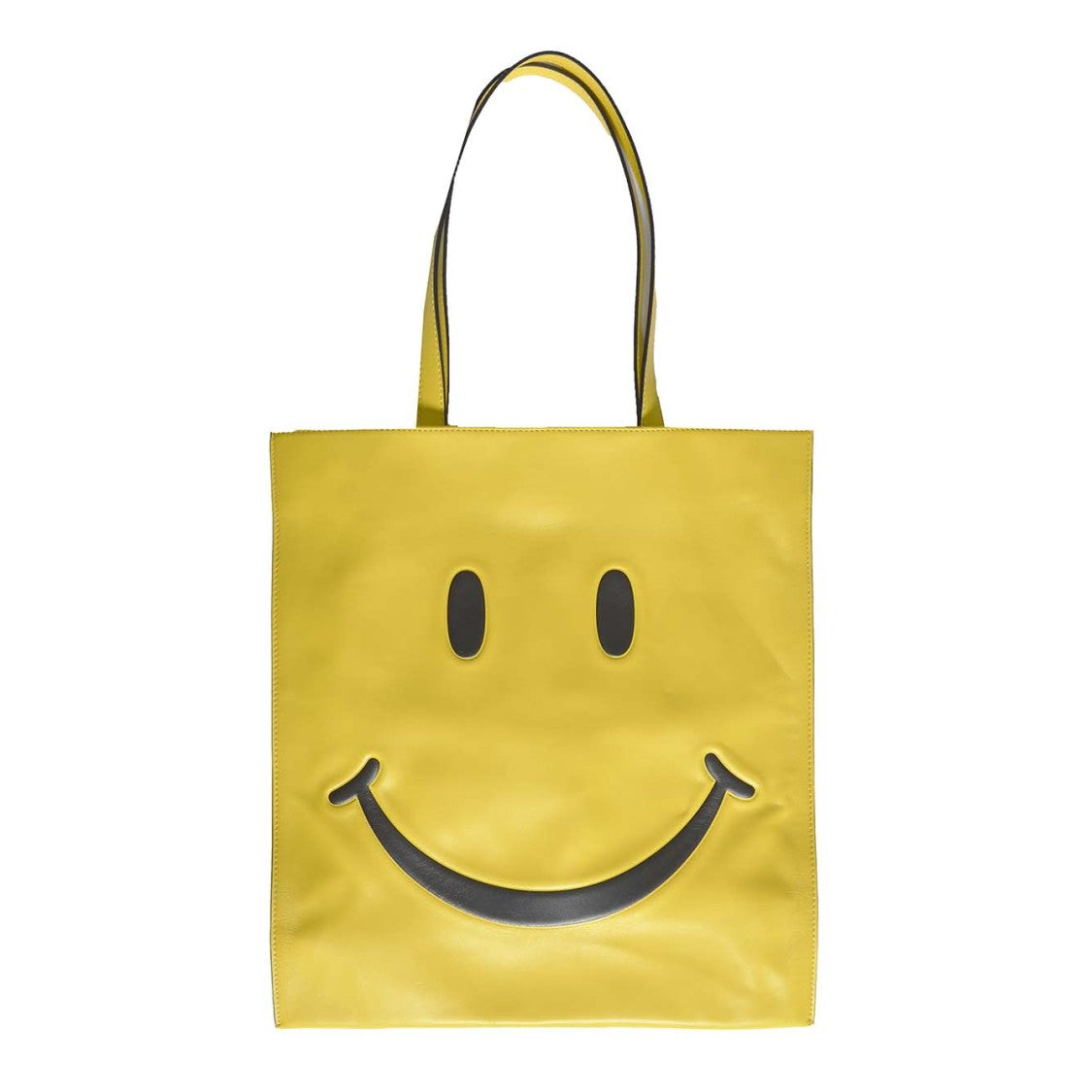 Moschino Shopper In Nappa Smiley Yellow
