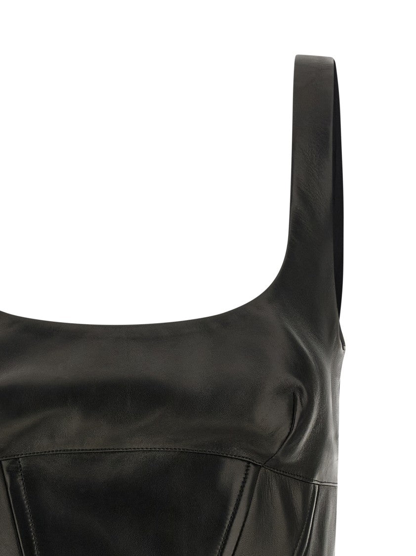 Ermanno Scervino Peplos Leather Top