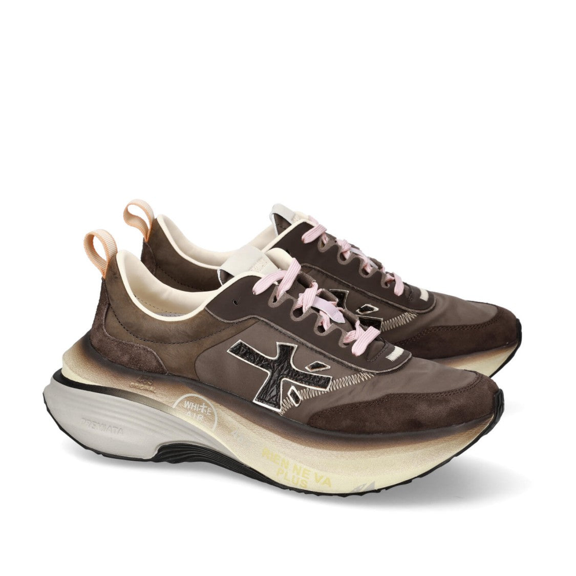 Premiata Hill Sneakers In Suede And Technical Fabric Hill