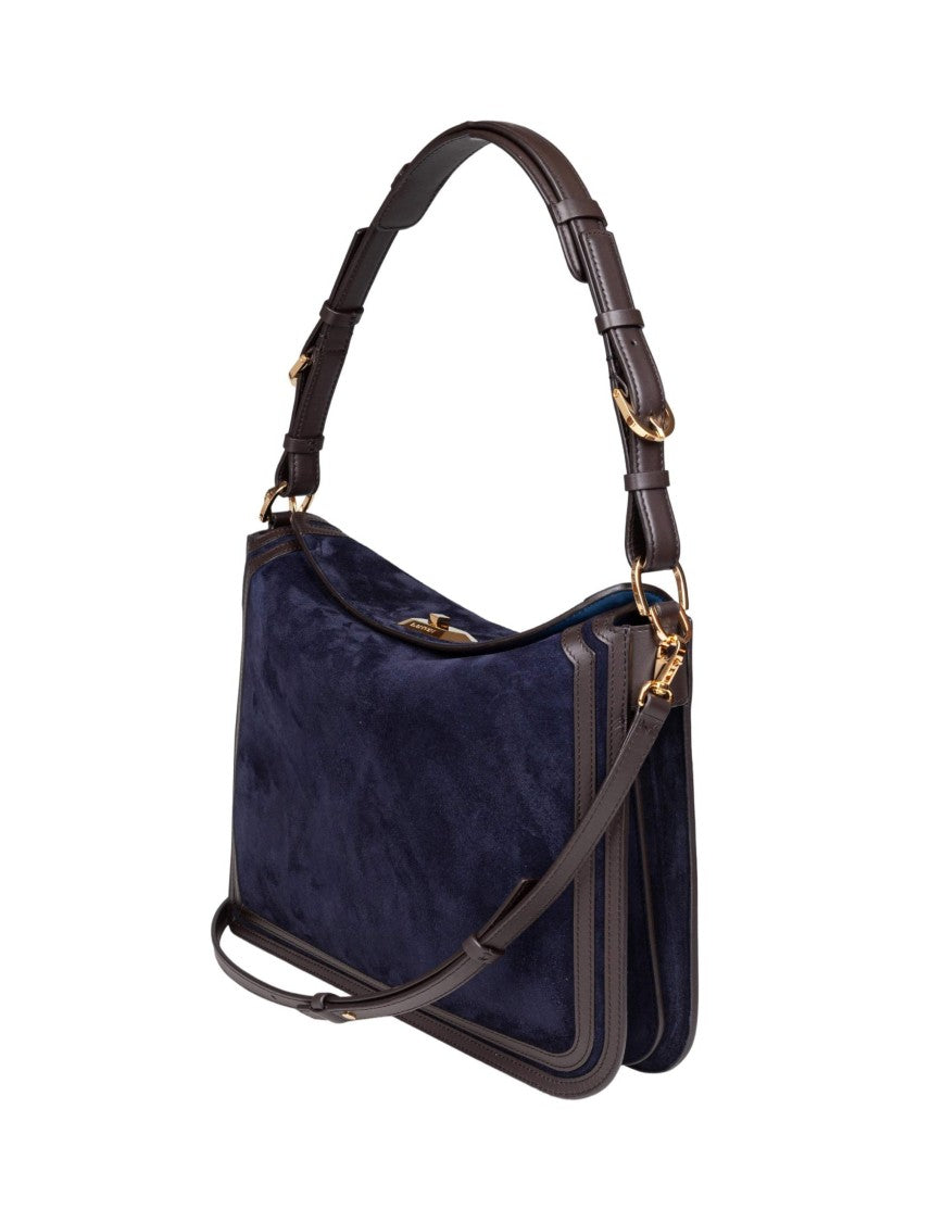 Lanvin Compagnon Suede Shoulder Bag, Blue