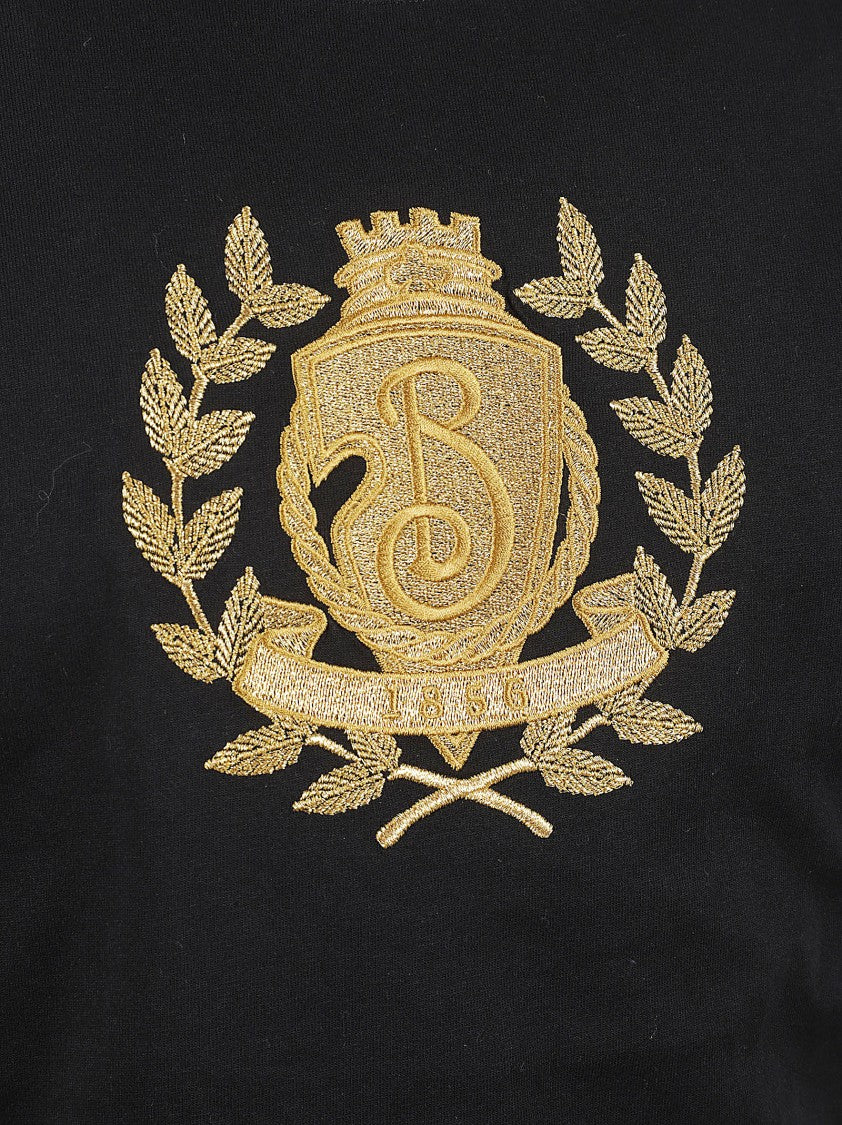 Burberry Black T-Shirt With Gold Emblem