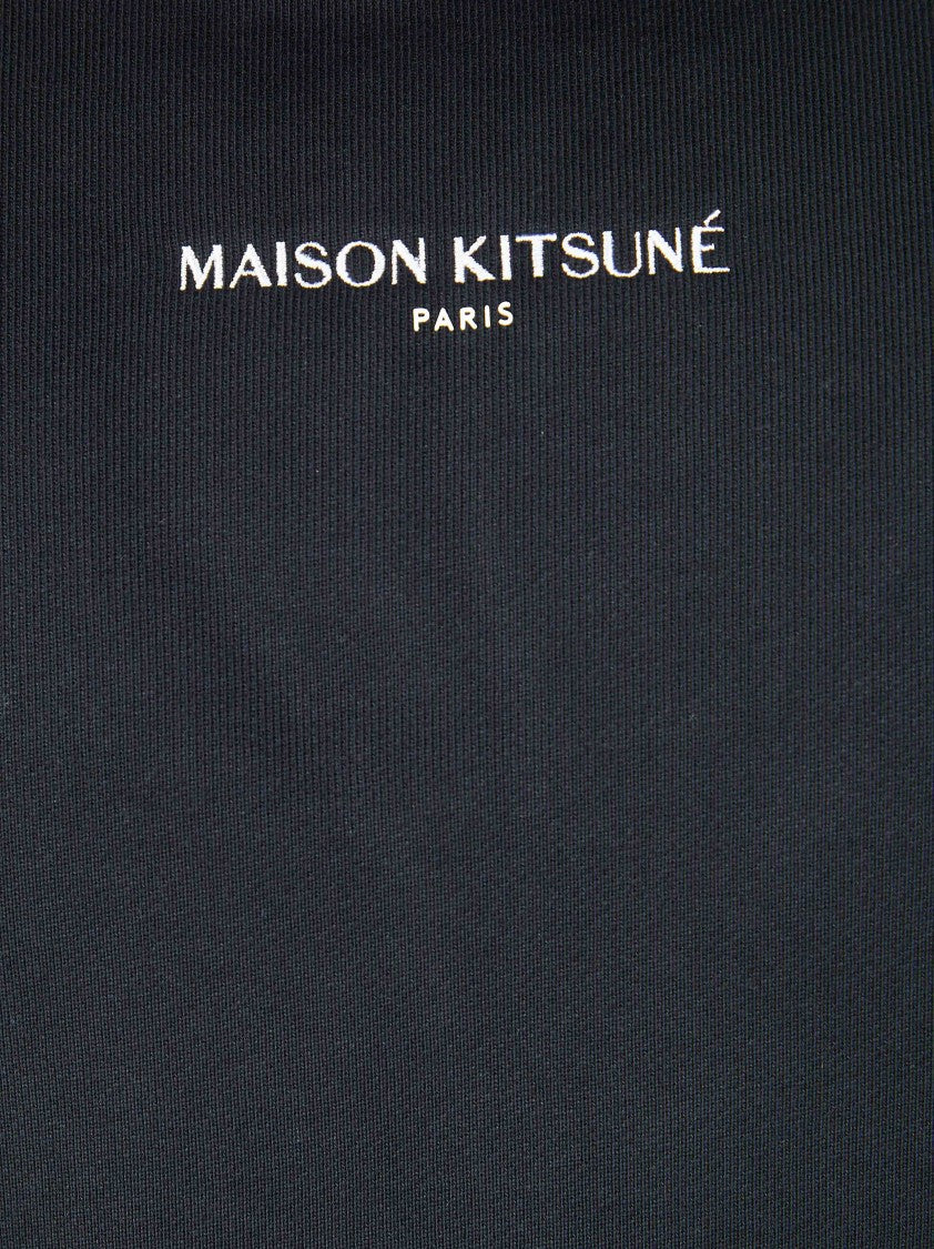 Maison Kitsuné Black Logo Paris Cropped Hoodie