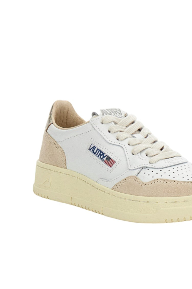 Autry White Medalist Low Leather Suede Sneakers
