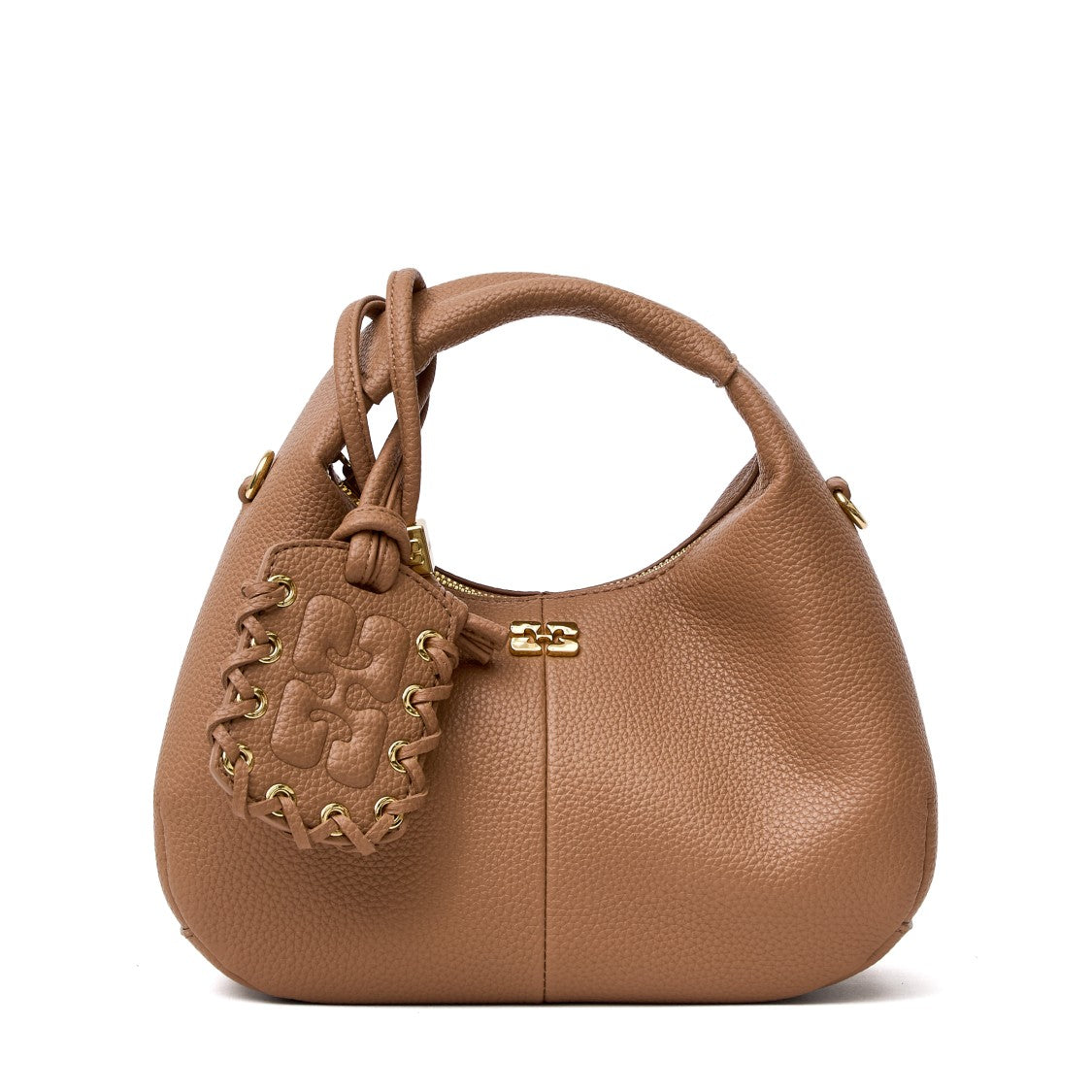 Ganni Mini Grained Textured Hobo Shoulder Bag