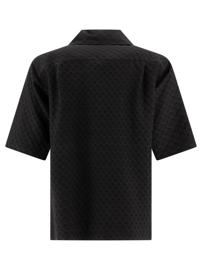 Alexander Mcqueen Sleek Black Shirt With Classic Collar And Button-Down Front