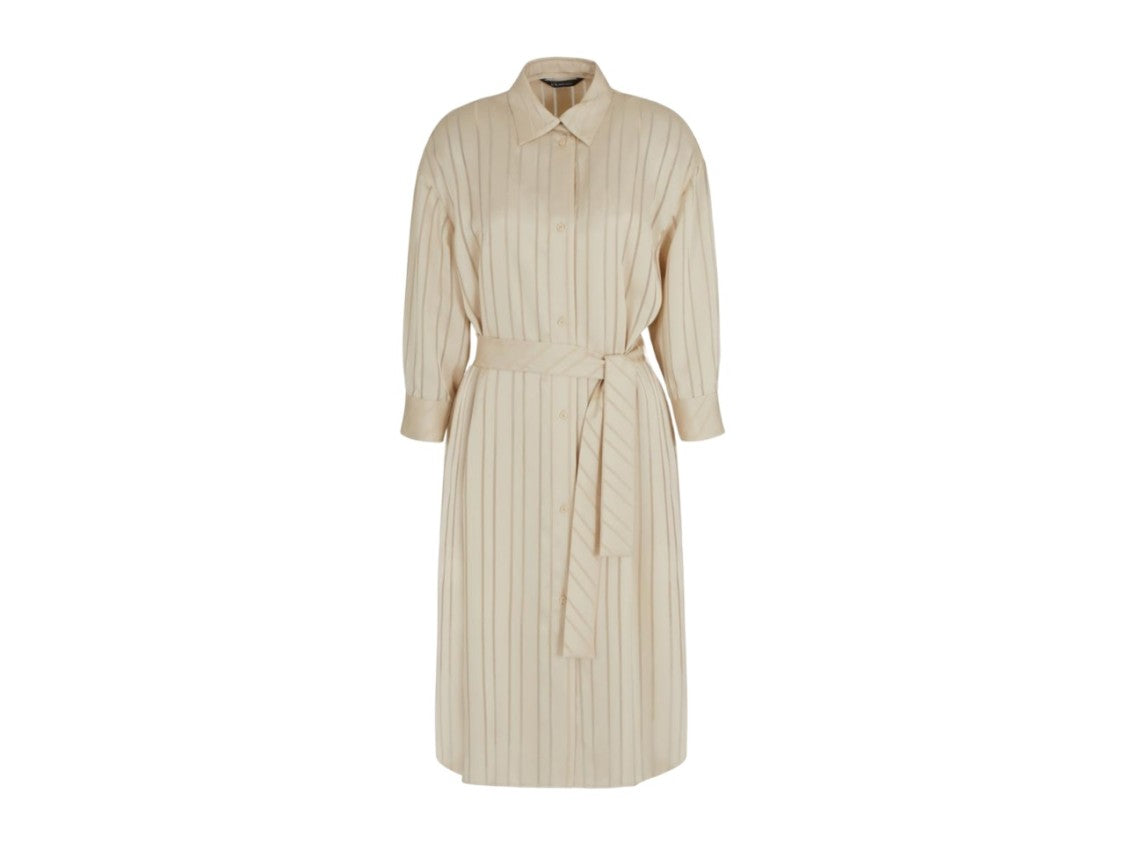 Armani Exchange Beige Midi Shirt Dress