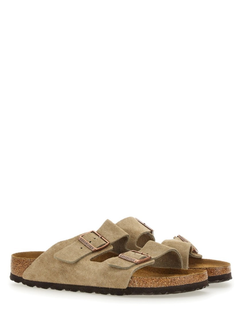 Birkenstock Beige Arizona Suede Cork Sandals
