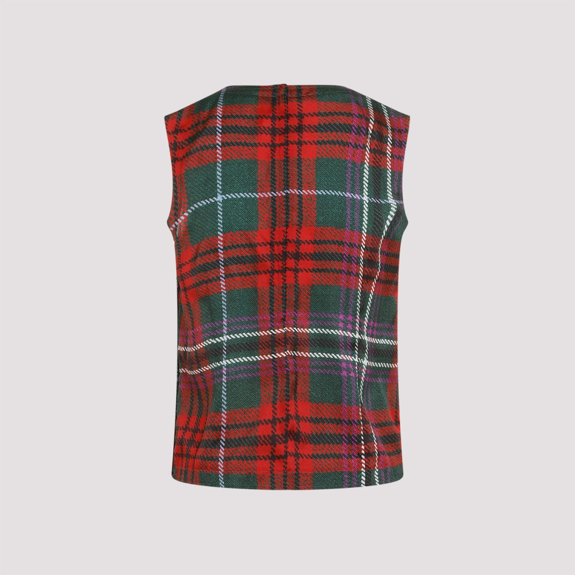 Comme Des Garçons Multicolor Tartan Pleated Top