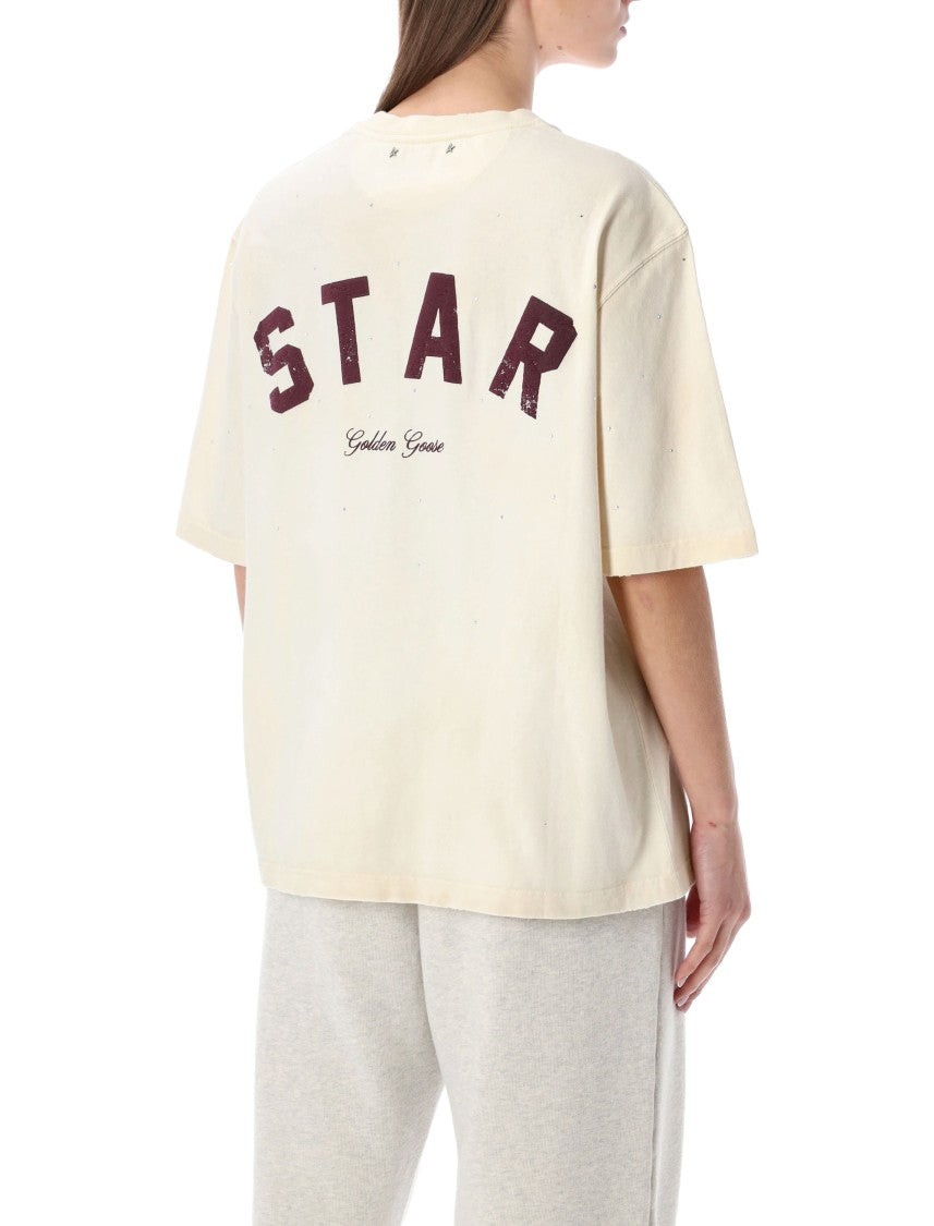 Golden Goose Crystal Embellished Cotton T Shirt