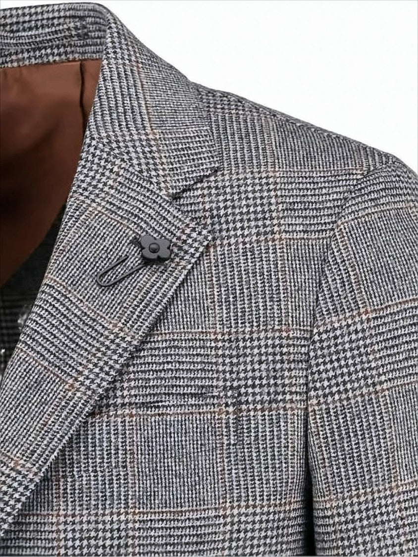 Lardini Classic Checkered Tailored Suit Jacket