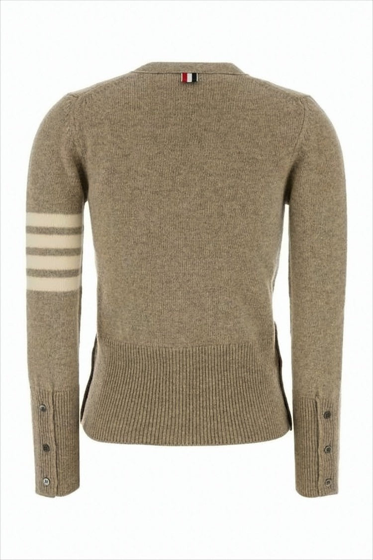 Thom Browne V-Neck Wool Cardigan With Striped Detailing