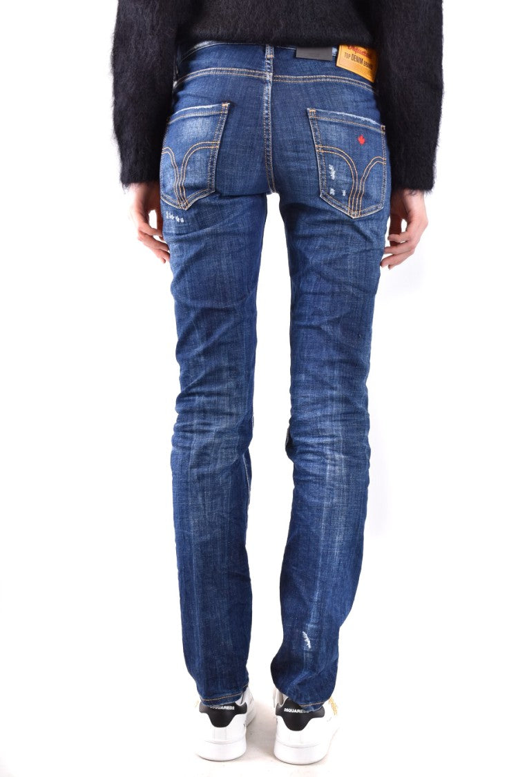 Dsquared2 Slim Fit Distressed Denim Five-Pocket Jeans